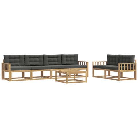 Set di divani da esterno con cuscino 6 pcs Bianco e Antracite - Foto 1