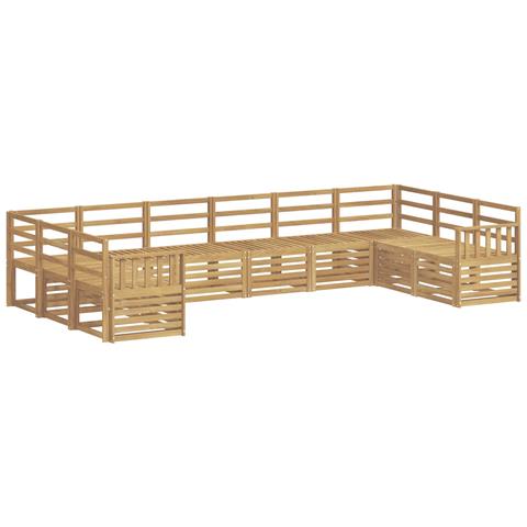 Set di divani da esterno 10 pcs Bianco 363 x 187,5 x 73 cm - Foto 1