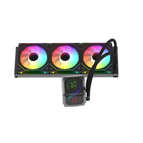 Dissipatore AIO IcePulse 360, Radiatore 360mm, Display LED Digitale, 3 Ventole ARGB PWM, MB Sync - Foto 4