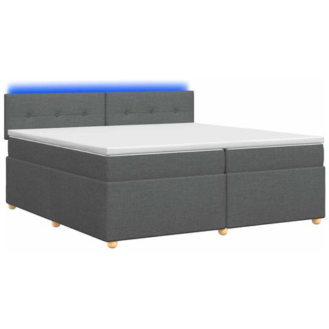 Letto box spring con materasso Grigio Scuro 200 x 200 cm - Foto 1