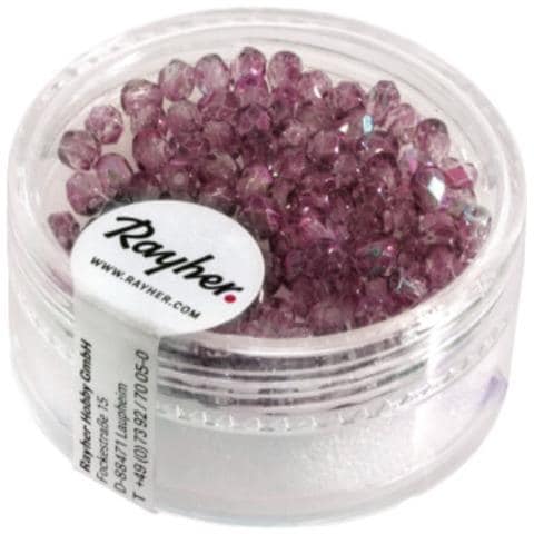 100 Pezzi - Perla In Vetro Sfaccettata 3mm - Colore Ametista Iridescente - Foto 2