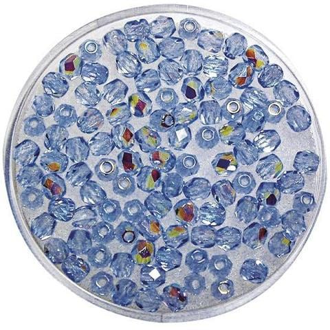 100 Pezzi - Perla In Vetro Sfaccettata 3mm - Colore Ametista Iridescente - Foto 1