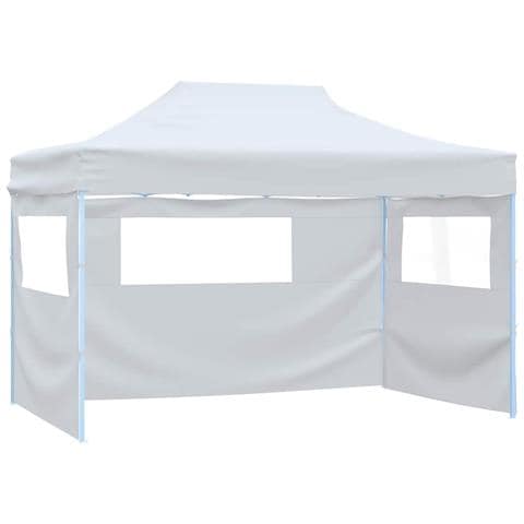 Gazebo Professionale Pieghevole 4 Pareti 3x4m Acciaio Bianco - Foto 2
