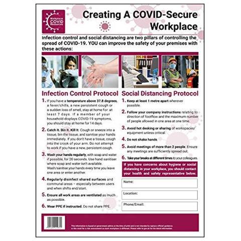 Vsafety Covid-secure Workplace Poster - Una Panoramica - 297 Millimetri X 420 Millimetri - Standard Polipropilene - Foto 1