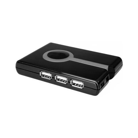 Multi Card Reader + 3-port Hub, USB2.0, Nero, 100 x 68 x 18 mm, DC, Windows 98SE / 2000 / ME / XP Mac OS 8.6, 3x USB - Foto 1