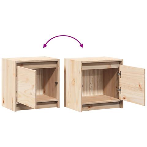 Comodini 2 pz 40x30,5x40 cm in Legno Massello di Pino - Foto 11