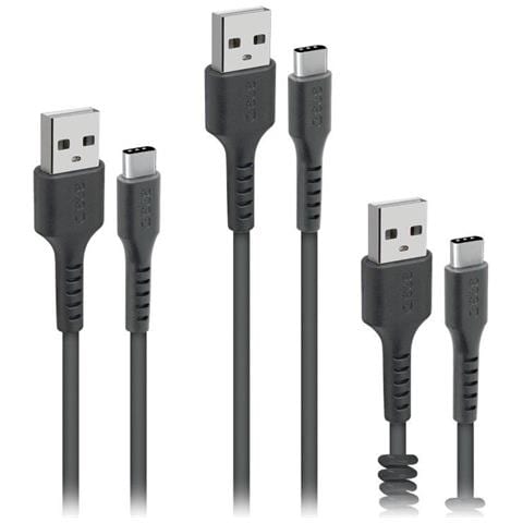 Kit 3 Cavi Dati Neri Con Connettori Usb A Usb-c - 0.5 M, 1 M, 2 M - Foto 1