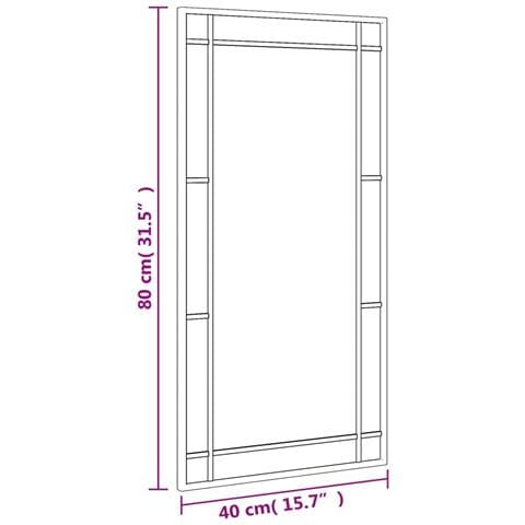 Specchio Da Parete Nero 40x80 Cm Rettangolare In Ferro - Foto 10