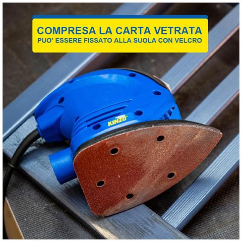 Smerigliatrice Triangolare 230v Lucidatura Levigatrice Del Legno Cavo 1.8m - Foto 7