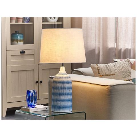 Lampada Da Tavolo Georgina Ceramica Blu - Foto 1