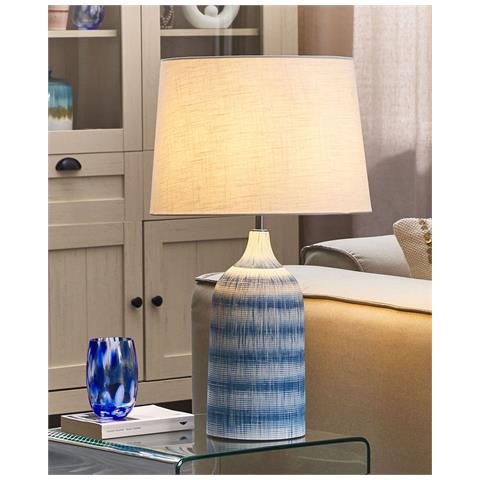 Lampada Da Tavolo Georgina Ceramica Blu - Foto 8