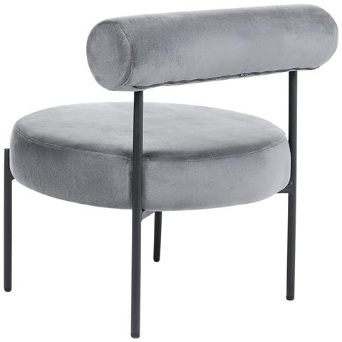 Velluto Poltrona Grigio Alpha - Foto 2