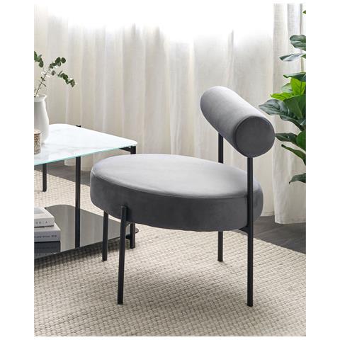 Velluto Poltrona Grigio Alpha - Foto 1