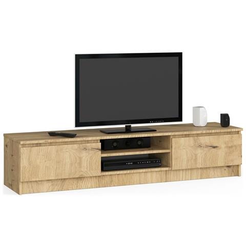 Mobiletto TV, 2 ante, 160x40x33 cm, Colore Quercia Artisan - Foto 1