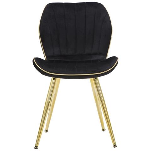 Sedia Paris Space Nera /gold Set 2 Pz Cm 46x58x77 - Foto 2
