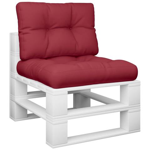 Cuscini Per Pallet 2 Pz Rosso Vino In Tessuto - Foto 3