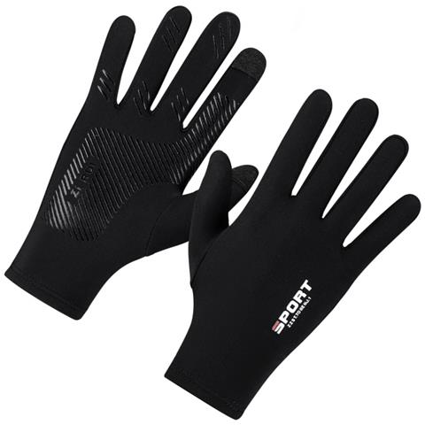 Guanti Sportivi Touch Screen - Pile Sottile Nero, Dita Intere L - Foto 2