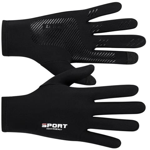 Guanti Sportivi Touch Screen - Pile Sottile Nero, Dita Intere L - Foto 3