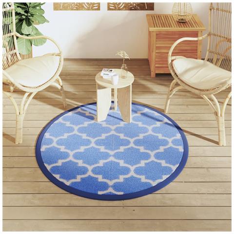 Tappeto Da Esterno Blu 120 Cm In Pp - Foto 3