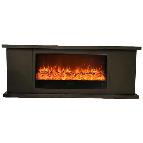 Mobile Completo Arosio 108 Mobile In Legno Antracite E Caminetto Elettrico Da 1500w Telecomando Qualita Del Mobile Realizzato A Mano Resistenza E Design Per Ogni Ambiente Telecomando - Foto 3