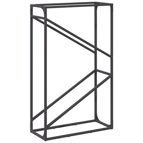 Rastrelliera per Legna da Ardere Nera 60x25x100 cm - Foto 1