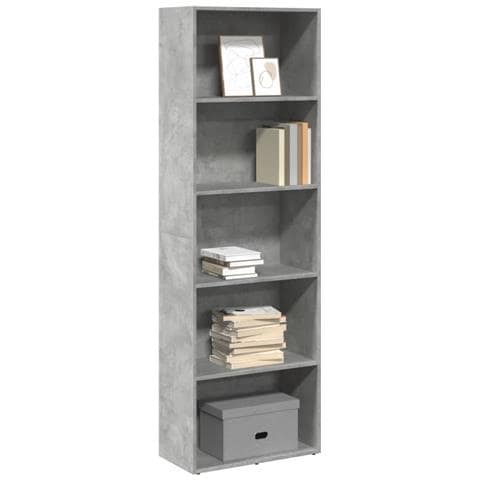 Libreria Grigio Cemento 60x30x189 Cm In Legno Multistrato - Foto 1