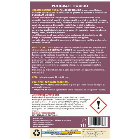 Puligraff Liquido 1lt + Tampone Marrone - Smacchiatore Per Rimuovere Graffiti - Foto 2