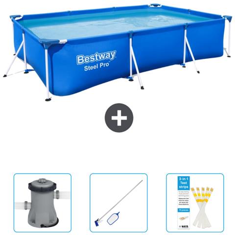 Piscina Fuori Terra - Rettangolo - 300x201x66 Cm - Blu - Include Accessori Coordinati Cb46 - Foto 1