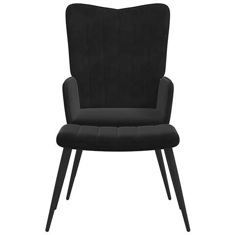 Poltrona Relax Con Sgabello Nero In Velluto - Foto 2