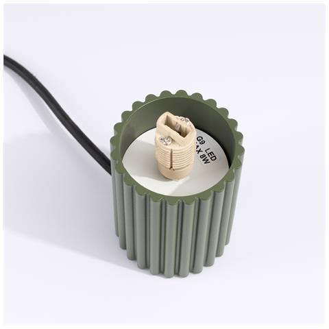 Lampada Da Tavolo Halo Verde Oliva Sl. 1726 - Moderno Lampada Da Scrivania Verde Oliva 19x12x12 Cm - Foto 8