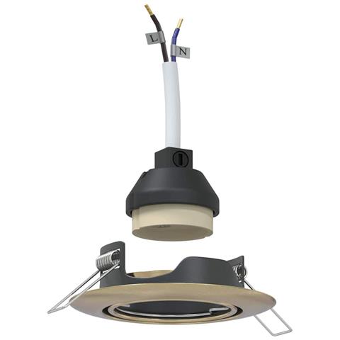 Faretti Incassati 24 pcs Rotondi GU10 Ottone Ø90 mm Acciaio - Foto 1