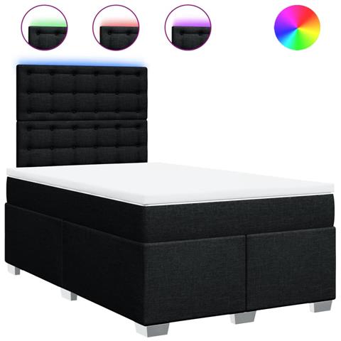 Giroletto a Molle con Materasso Nero 120x190 cm in Tessuto - Foto 1