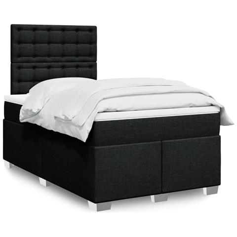 Giroletto a Molle con Materasso Nero 120x190 cm in Tessuto - Foto 2
