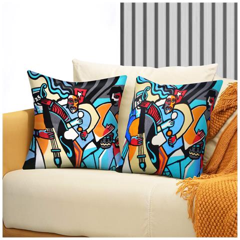 Set Di 2 Copricuscini 45x45 Cm Ricamati Art Marilis - Foto 5