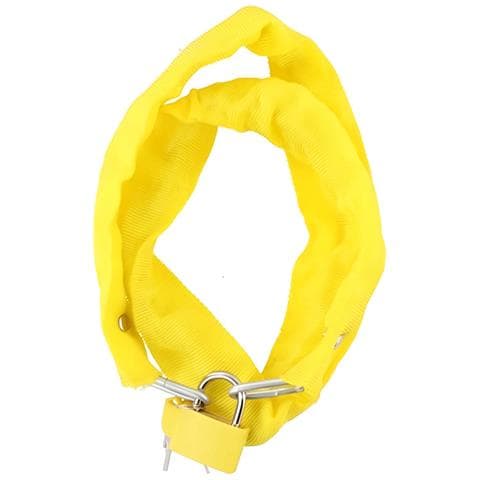 Catena Antifurto Da 90 Cm Per Bicicletta Con Fodera In Tessuto E Lucchetto, Giallo - Foto 1