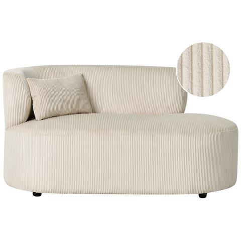 Chaise Longue Versione Sinistra Vanvey Velluto A Coste Beige Chiaro - Foto 2