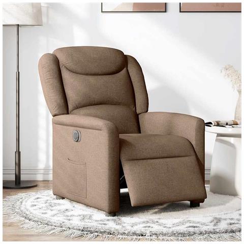 Poltrona Elettrica Reclinabile Marrone in Tessuto - Foto 2