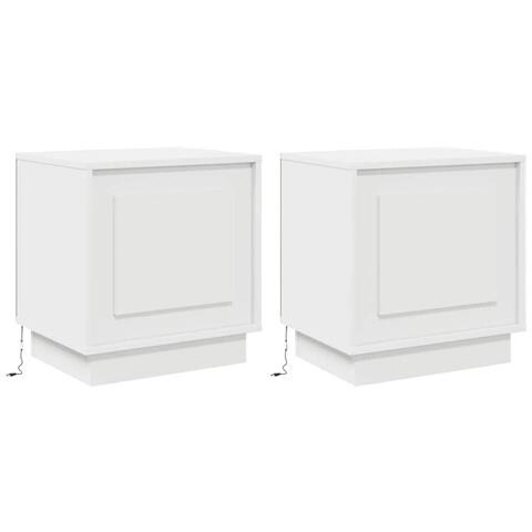 Armadio da Notte con 2 pcs Bianco 44 x 34.5 x 45 cm - Foto 1