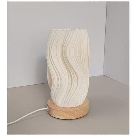 Lampada Da Tavolo Usb Dimmerabile Con Base In Legno - Lampada Da Comodino In Stile Nordico - Foto 2