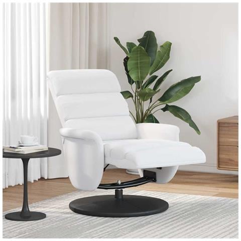 Poltrona reclinabile Bianco 71 x 98 x 106 cm Pelle sintetica - Foto 2