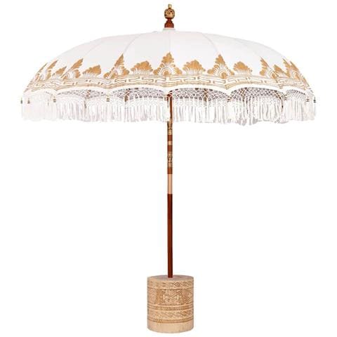 Parasol Balinese 260 Crema 210-220 cm Cotone e legno massello - Foto 1