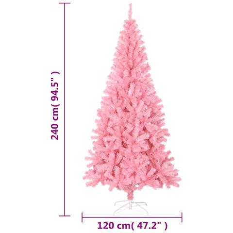 Lusso Casadino -  Albero Di Natale Artificiale Con Supporto Rosa 240 Cm Pvc - Foto 6
