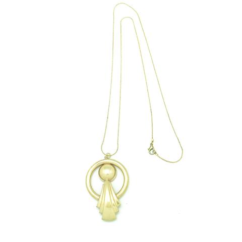 Collana Lunga, Design In Ottone Placcato Oro, 80 Cm - Foto 1