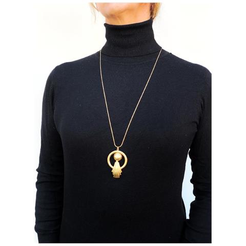 Collana Lunga, Design In Ottone Placcato Oro, 80 Cm - Foto 3