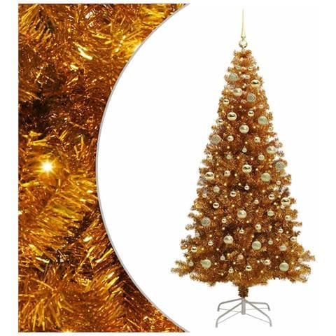 Albero di Natale con 300 LED con supporto Oro 180 cm PET - Foto 1