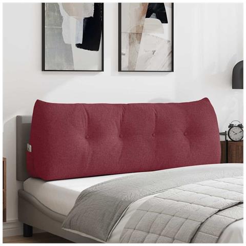 Cuscino per Schiena Rosso Vino 140 x 24 x 50 cm Tessuto - Foto 2