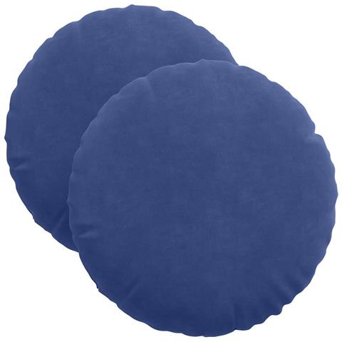 Cuscini per Seduta 2 pcs Blu Polizia Ø 40 x 13 cm Velluto - Foto 1