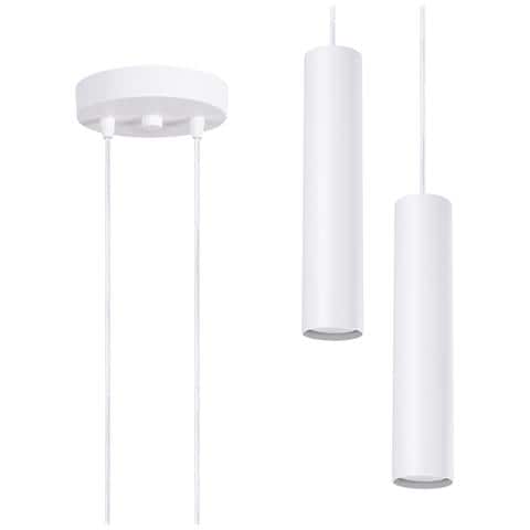 Lampada A Sospensione Lagos 2p Bianco Sl. 1868 - Moderno Lampada A Sospensione Bianco 118x15x15 Cm - Foto 1