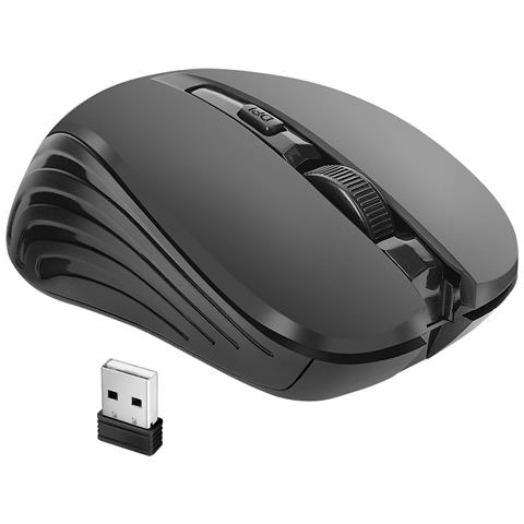 Mouse Ottico Senza Fili Ultra Preciso 1600 Dpi Con Ricevitore Usb 2.4g Portata 10m, Nero - Foto 1
