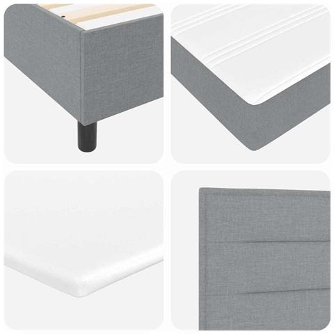 Letto a molle con materasso Grigio chiaro 140 x 190 cm Tessuto - Foto 9
